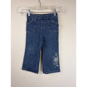 Vintage Y2K Disney Baby Jeans 24M Dark Embroidered Snowflake Minnie Mouse Denim